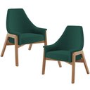 Ver imagem 1 de Kit 02 Poltronas Decorativa Sakura L02 Bouclê Verde - Lyam Decor