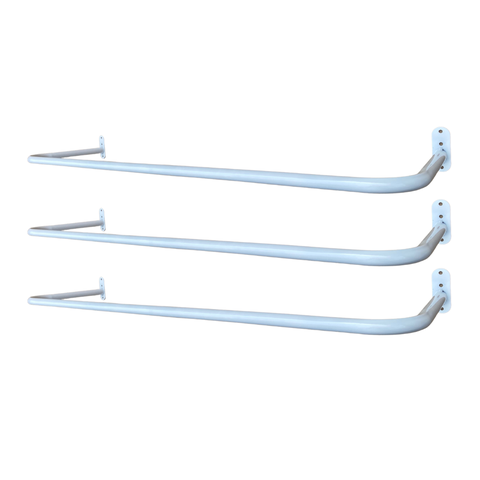 Kit 3 Araras Cabideiros de Parede 80cm Fixos Aço Reforçado Loja Quarto Closet Casa Estilo Moderno