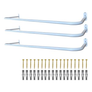 Kit 3 Araras Cabideiros de Parede 80cm Fixos Aço Reforçado Loja Quarto Closet Casa Estilo Moderno