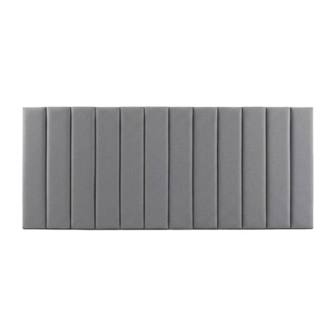 Cabeceira Cama Casal Queen Estofada Gomos 170cm X 121cm Linho Veludo Cor:linho Carter Cinza