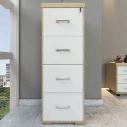 Gaveteiro 4 Gavetas Carvalho/branco 006205 - Artany Móveis - 2