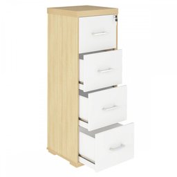 Gaveteiro 4 Gavetas Carvalho/branco 006205 - Artany Móveis - 3