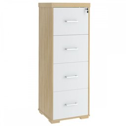 Gaveteiro 4 Gavetas Carvalho/branco 006205 - Artany Móveis - 1