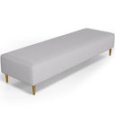 Ver imagem 1 de Puff Decorativo Sala de Estar Bali W01 Pés Palito 170x60cm Linho Cinza - Lyam Decor