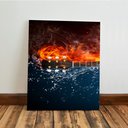 Ver imagem 5 de Kit 3 Quadro Decorativo Violão Musica Instrumentos Fogo Água 28x20cm