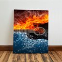 Ver imagem 6 de Kit 3 Quadro Decorativo Violão Musica Instrumentos Fogo Água 28x20cm