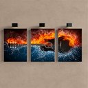 Ver imagem 4 de Kit 3 Quadro Decorativo Violão Musica Instrumentos Fogo Água 28x20cm