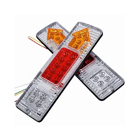 Par Lanterna Traseira Caminhão Carretinha Led 12v 29,5cm Luz Seta Ré Freio Lorben