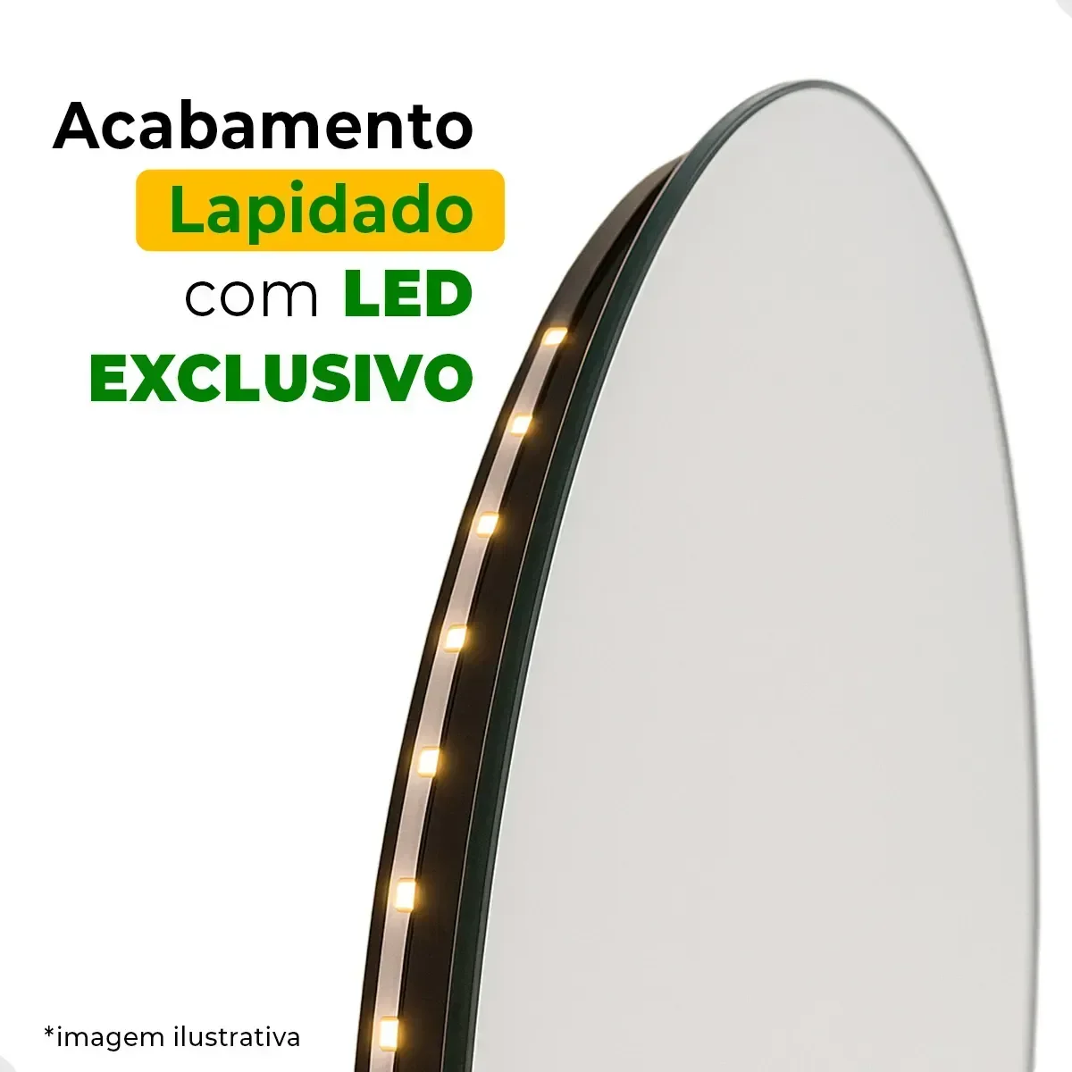 Ver imagem 4 de Espelho Orgânico com Led Quente 50x80cm Grande Decorativo Quarto Sala Banheiro Lançamento