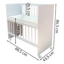 Ver imagem 6 de Mini Berço Moisés Alegria com Colchão e Guarda Roupa Ternura Baby 6 Portas Branco Brilho - Incorplac