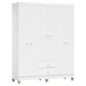 Mini Berço Moisés Alegria com Colchão e Guarda Roupa Ternura Baby 6 Portas Branco Brilho - Incorplac - 2