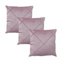 Ver imagem 1 de Kit 3 Capas para Almofada Drapeada Veludo Quadrada Várias Cores Cor:rosa Quartzo