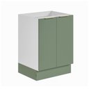 Ver imagem 2 de Balcão 2 Portas 60cm sem Tampo com Rodapé Ipanema CabeCasa MadeiraOriginals Branco/Verde Folha