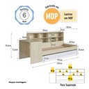 Ver imagem 3 de Cama Solteiro com Cama Auxiliar Escrivaninha e Estante Infantil Juvenil Cor:Carvalho Araguaia