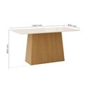 Ver imagem 3 de Mesa de Jantar 6 Lugares 160cm Tampo MDF e Vidro Canto Reto Dora
