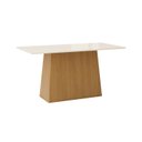 Ver imagem 2 de Mesa de Jantar 6 Lugares 160cm Tampo MDF e Vidro Canto Reto Dora