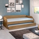 Ver imagem 3 de Bicama Solteiro Duo com Cama Auxiliar em Mdf Premium Amendoa