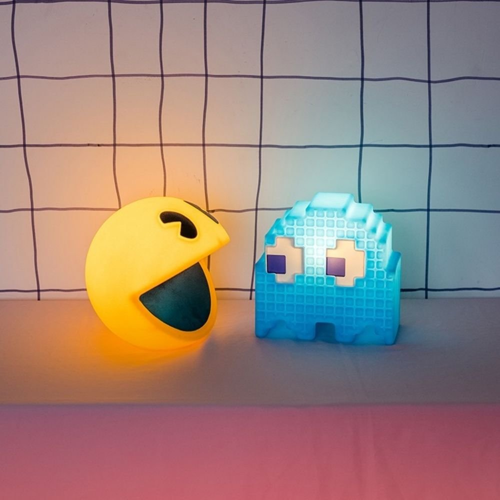 Luminária Fantasminha Inky Azul Personagem Jogo Eletrônico Vídeo Game Pac-Man Presente Criativo Geek - 4