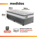 Ver imagem 3 de Cama Box Solteiro Molas Ensacadas D33 Double Face 88x188x65cm Hellen - Suporta até 120 kg