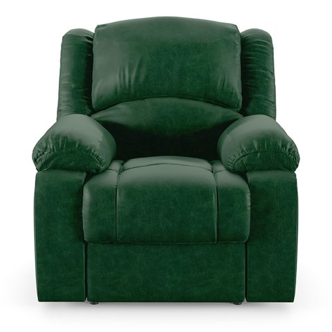 Poltrona do Papai Reclinável Sala de Cinema Barcelona Power Touch Massagem Usb Pu Verde Musgo G23 En