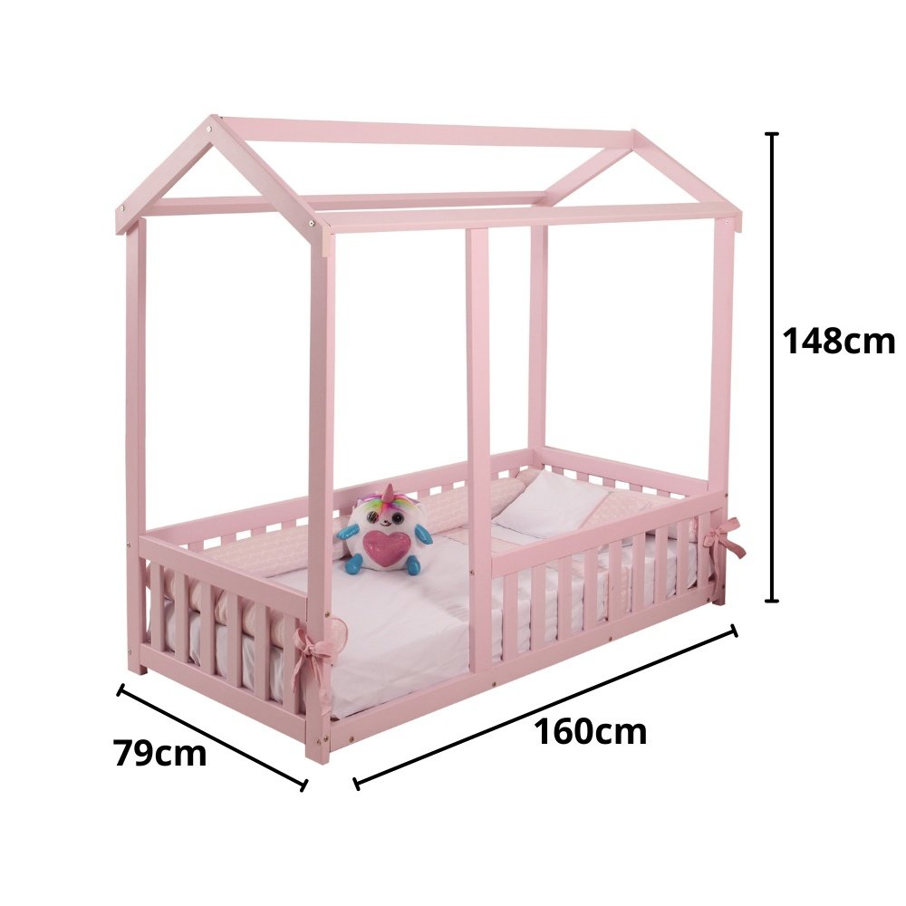 Cama Casinha Montessoriano com Grade Nina Maray - 3