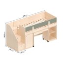 Ver imagem 3 de Cama Alta com Armários e Escrivaninha em MDF Artsy Casatema MadeiraOriginals Natural/Verde