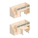 Ver imagem 4 de Cama Alta com Armários e Escrivaninha em MDF Artsy Casatema MadeiraOriginals Natural/Verde