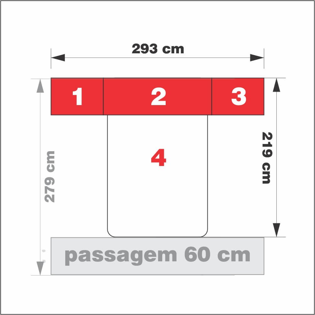 Dormitório De Casal Sem Cama 1223S Castanho - 3