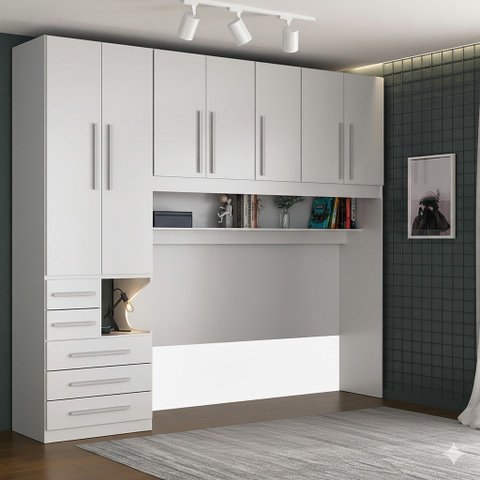 Guarda Roupa de Solteiro sem Cama 1326s Branco