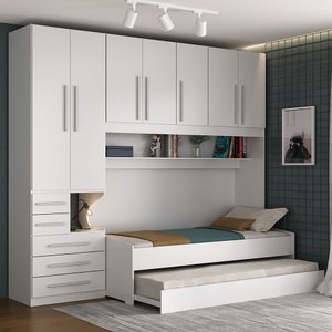 Dormitório de Solteiro Transversal sem Cama 1326s Branco