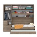 Ver imagem 3 de Guarda Roupa de Solteiro sem Cama 1326s Castanho