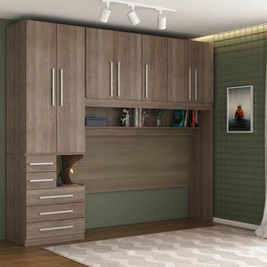 Dormitório de Solteiro Transversal sem Cama 1326s Castanho