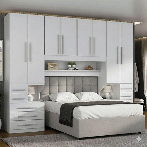 Dormitório de Casal sem Cama 1223s Branco