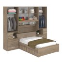 Ver imagem 2 de Guarda Roupa de Casal com Cama Embutida 1223 Castanho