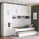 Ver imagem 1 de Guarda Roupa de Solteiro com 2 Camas Embutidas 1326 Carvalho Claro