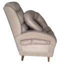 Ver imagem 4 de Kit Amamentação Liz Pé Poltrona, Puff e Almofada Suede Bege - Dominic Decor