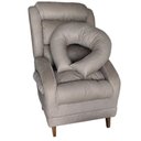 Ver imagem 2 de Kit Amamentação Liz Pé Poltrona, Puff e Almofada Suede Bege - Dominic Decor