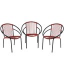 Ver imagem 1 de Conjunto 3 Cadeiras Eclipse de Área, Fibra sintética, Decor, Artesanal, Vermelho - PANERO 06