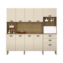 Ver imagem 7 de Armario de Cozinha Compacta 10 Portas 2 Gavetas Toronto - Freijó/vanilla