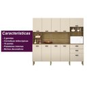 Ver imagem 6 de Armario de Cozinha Compacta 10 Portas 2 Gavetas Toronto - Freijó/vanilla