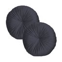 Ver imagem 1 de 2 Almofadas Redondas Rendy em Veludo 40 Cm Cor:cinza Chumbo