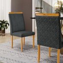 Ver imagem 6 de Kit com 6 Cadeiras Agnes Madeira Maciça Estofadas para Mesa de Jantar Linho Chumbo 406