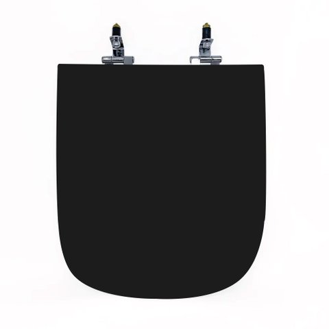 Assento Sanitário Poliéster para Louça Piano (deca) Super Luxo Cromado (reb. Oculto) Ébano Fosco