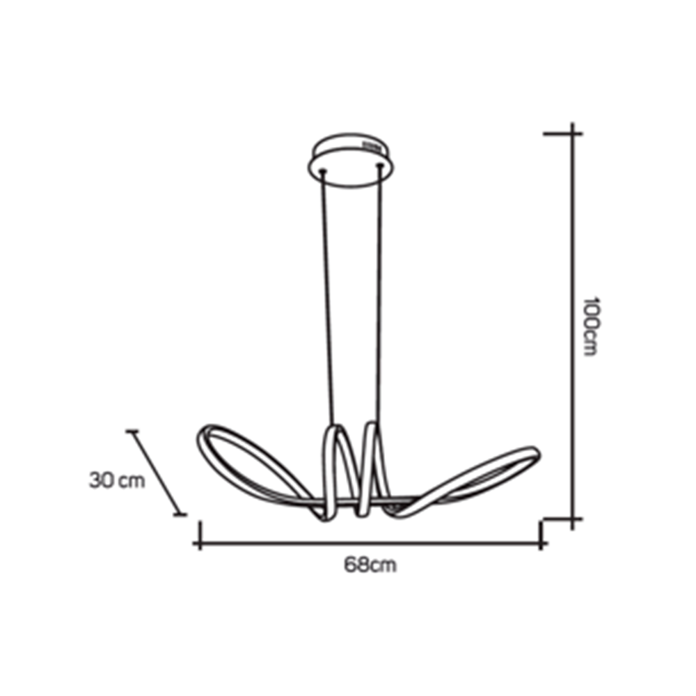 Lustre Pendente Desing Moderno Led Integrado Curvas 42w M2 Sala Quarto Cozinha Bivolt:branco - Luz B - 3