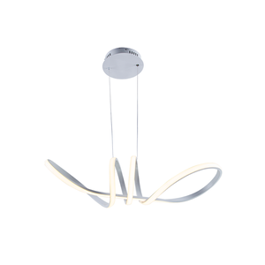 Lustre Pendente Desing Moderno Led Integrado Curvas 42w M2 Sala Quarto Cozinha Bivolt:branco - Luz B