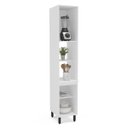 Ver imagem 4 de Armário Paneleiro Amara 40x224,5cm com 2 Portas e 2 Nichos Branco/Azul 250026
