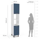 Ver imagem 3 de Armário Paneleiro Amara 40x224,5cm com 2 Portas e 2 Nichos Branco/Azul 250026