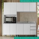 Ver imagem 2 de Cozinha Armario 3 Peças 200 cm Paneleiro Balcao para Pia Evidence Branco Poliman