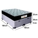 Ver imagem 4 de Cama Box Baú Queen Bipartido Suede + Colchão Molas Ensacadas Sereneprime Sonnolux 158x198x69 Cinza
