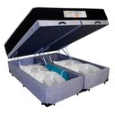 Ver imagem 6 de Cama Box Baú Queen Bipartido Suede + Colchão Molas Ensacadas Sereneprime Sonnolux 158x198x69 Cinza